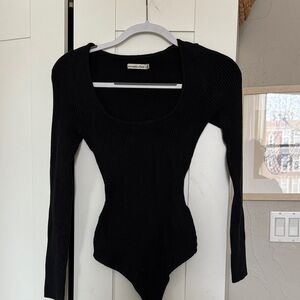 Abercrombie & Fitch Black Ribbed Bodysuit